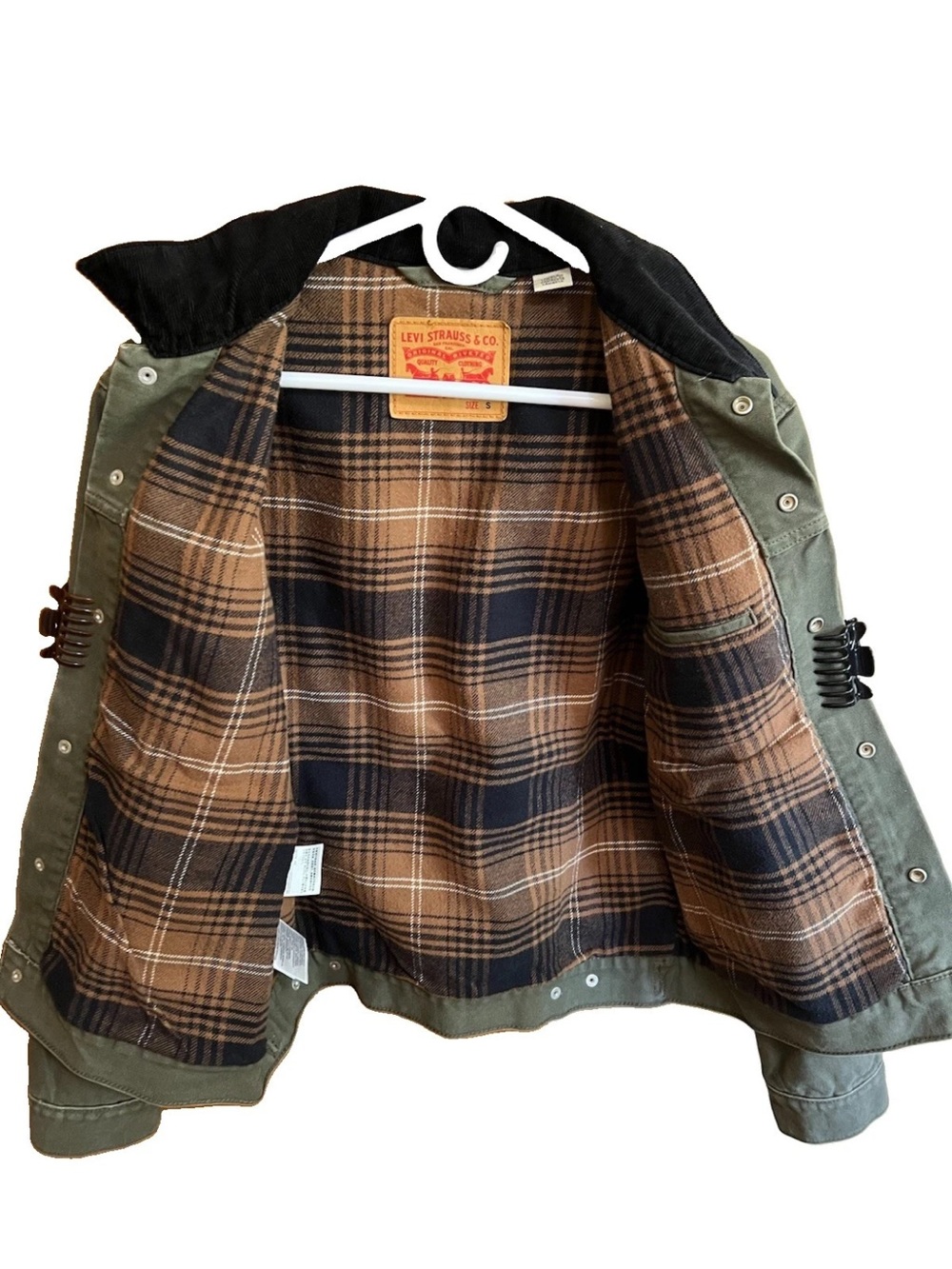 Levi's 72890-0009 Canvas Trucker Jacket Olive Green Men's Size Small